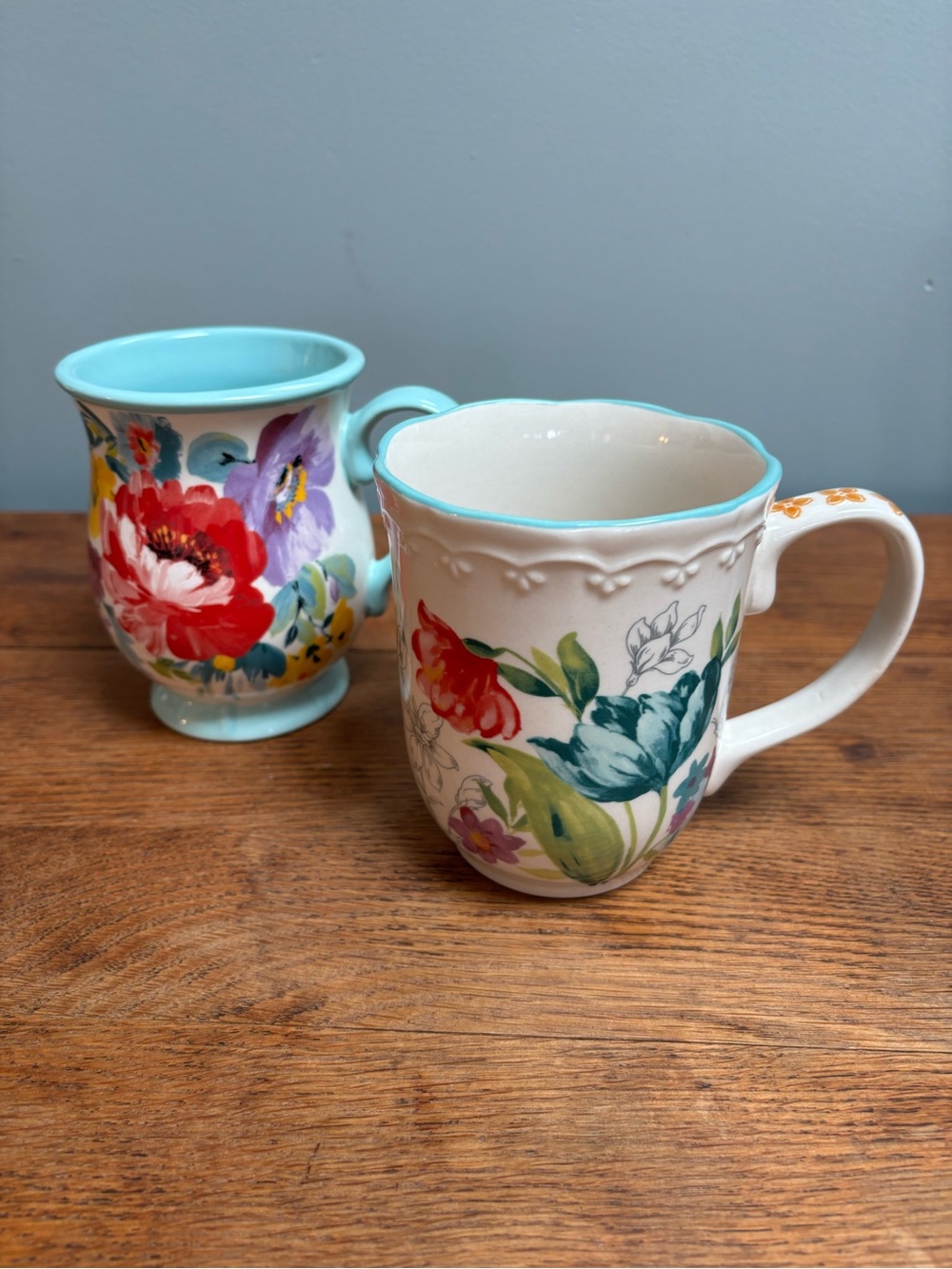 NWOT The Pioneer Woman Floral Ceramic Coffee Mugs Set of 2